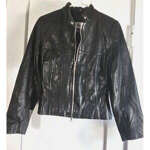 Vtg TOSKANA leatherwear Italy jacket full zip leather jacket Sz36 (US 4-6)